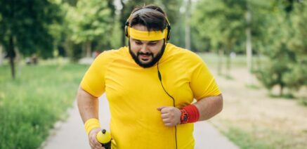 heavy male jogger
