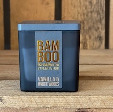 Bamboo Candle small Vanilla & White Woods