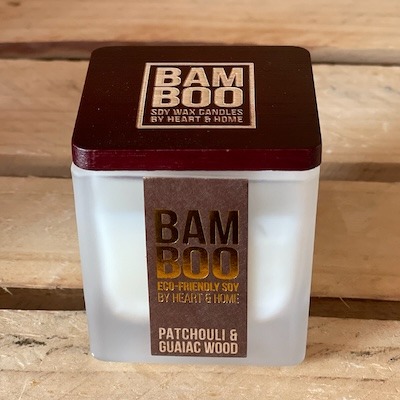Bamboo Small Jar Candle – Patchouli & Guaiac Wood