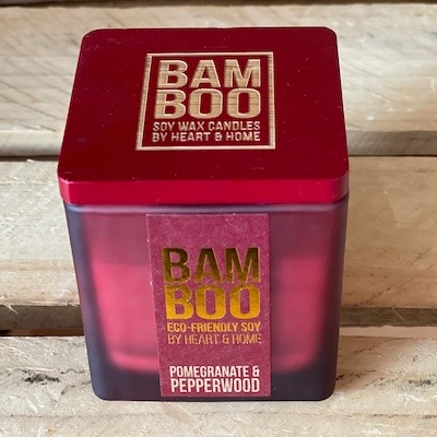 Bamboo Small Jar Candle – Pomegranate & Pepperwood