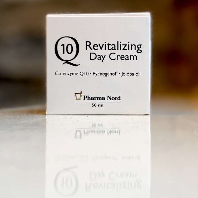 Pharma Nord Q10 Day Cream 75ml – hydrating antioxidant moisturiser jar and box from The Health Dispensary