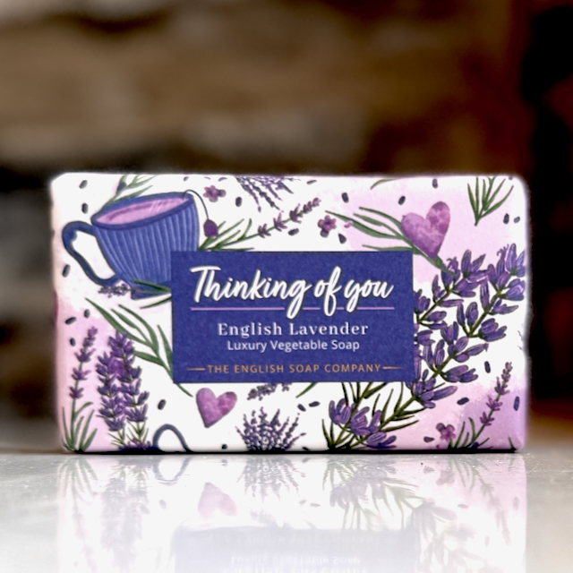 Thinking of You Soap, English Soap Company, floral soap bar, shea butter soap, gift soap, vintage wrapped soap, vegan soap, The Health Dispensary